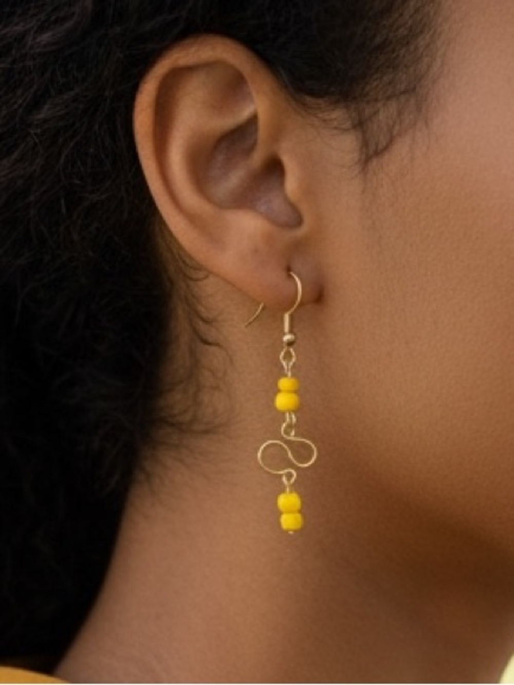 Sunflower Yellow Infinity Earrings Handmade